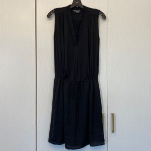 VINCE black drawstring casual dress